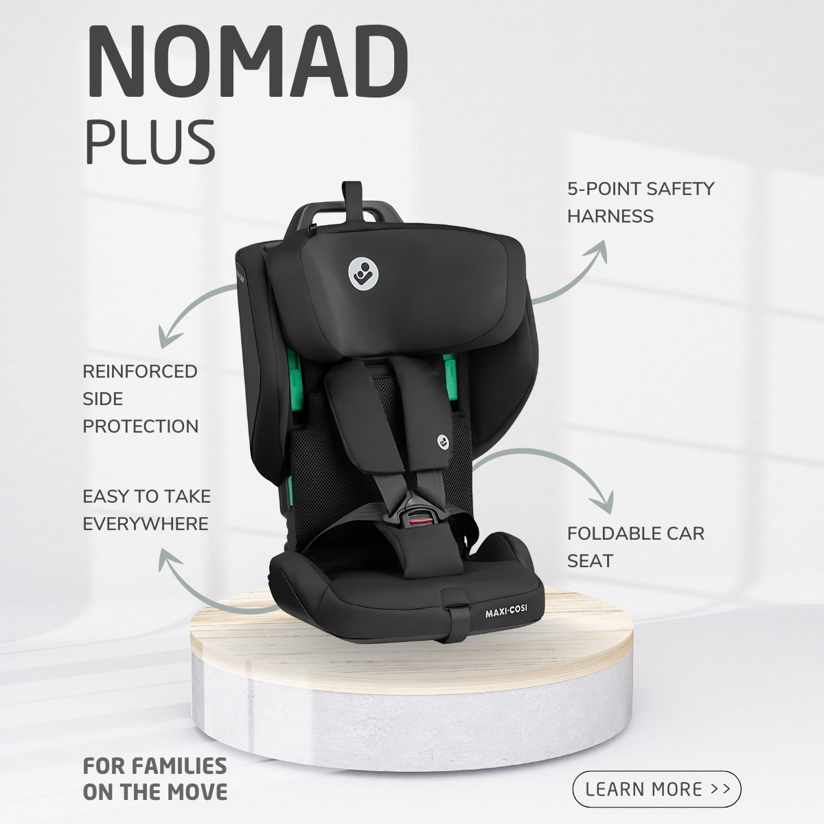White Mobile Banner for Maxi-Cosi Nomad Plus Car Seat