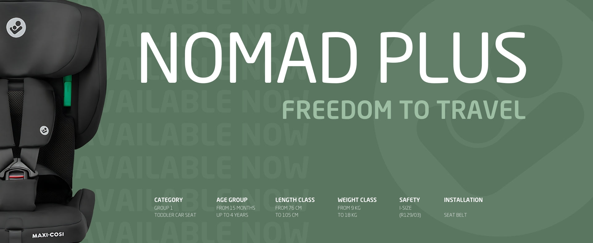 Green Website Banner for Maxi-Cosi Nomad Plus Car Seat