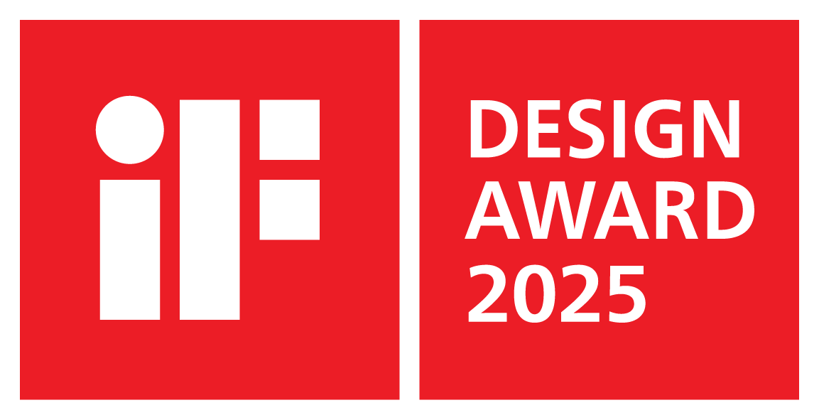 iF Design Award 2025 logo on a red background