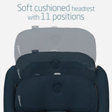 Maxi-Cosi Car seat with soft cushioned headrest and 11 positions on a light gray background.